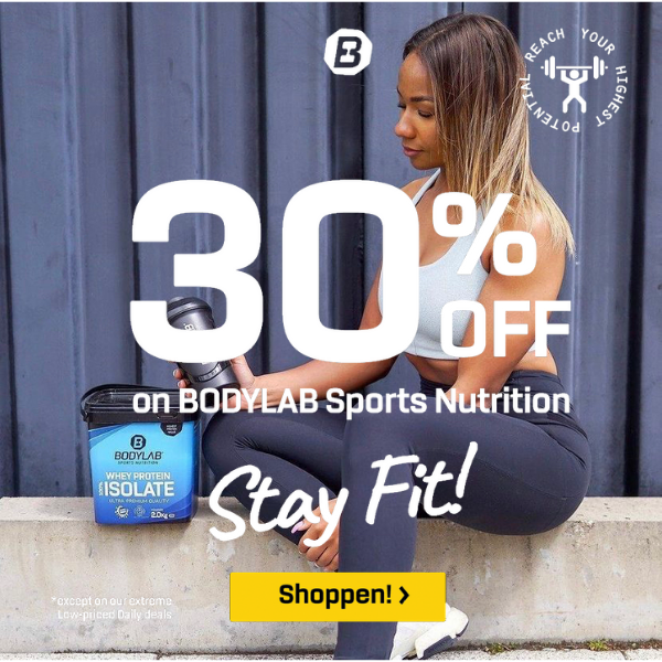 30% korting op producten van bodylab op bodyl...