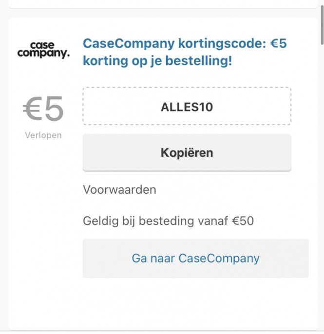 ALLES10 CaseCompany kortingscode: €5 korting...