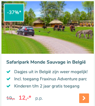 Korting op tickets voor Safaripark Monde Sauv...
