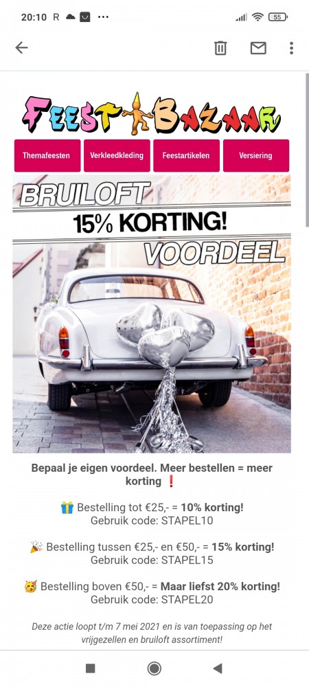 Stapelkorting bij feestbazaar https://www.fe...