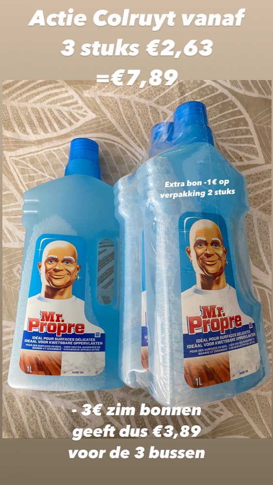 Mr. Propre korting bij Colruyt, voor de 3 stu...