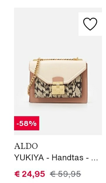 Op zalando heb je 58% korting op deze aldo yu...