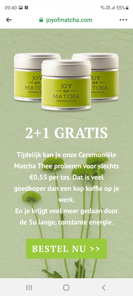Bij joyofmatcha.com is het nu 2+1 gratis bij...