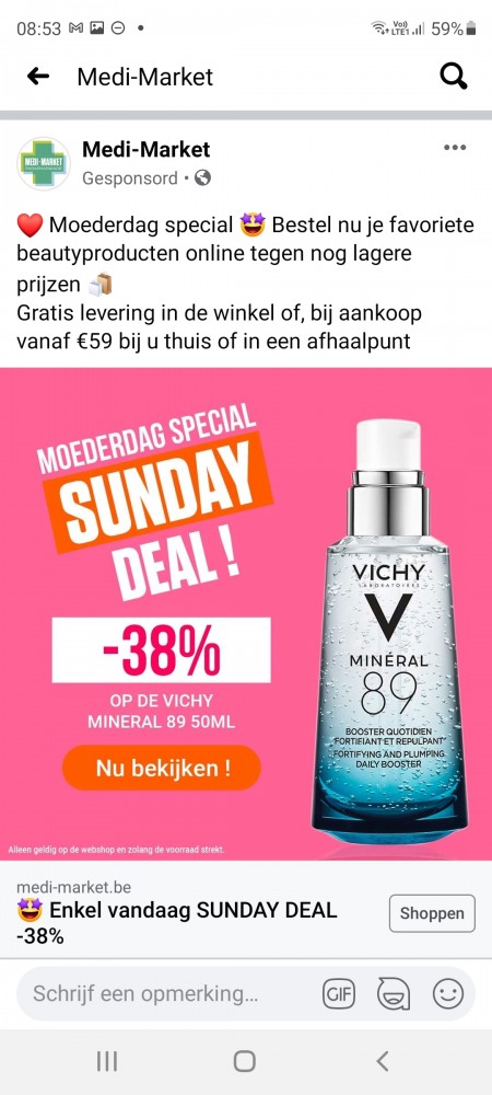 Bij medi market enkel vandaag sunday deal -38...