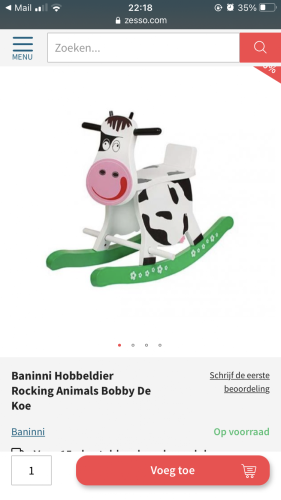 Op Zesso.com momenteel hobbeldier voor maar 9...