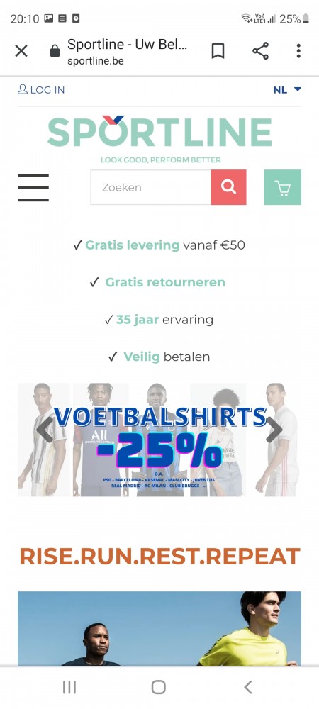 Bij sportline.be nu -25% op voetbalshirts van...