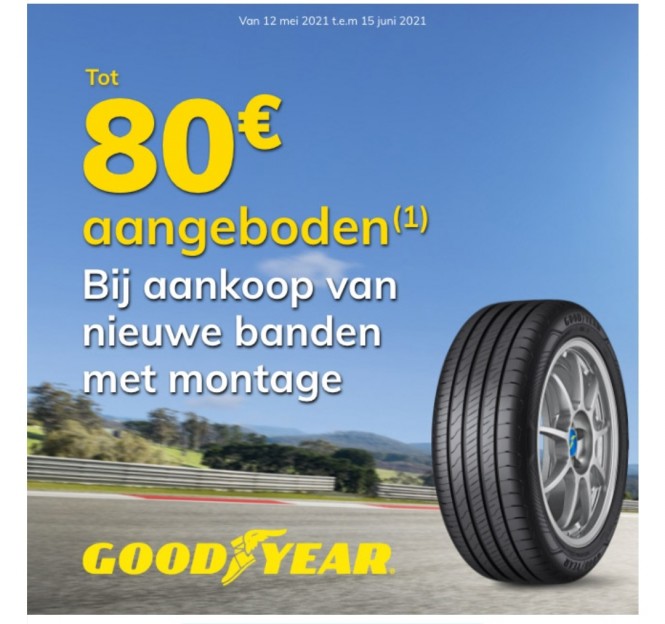 Tussen de 20 tot 80 euro korting op Goodyear...