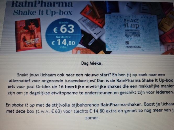Bij goed gevoel nu een rain pharma shake it u...