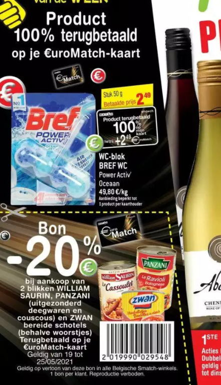 Cashbacks bij smatch van 19/05 tem 25/05. Bre...