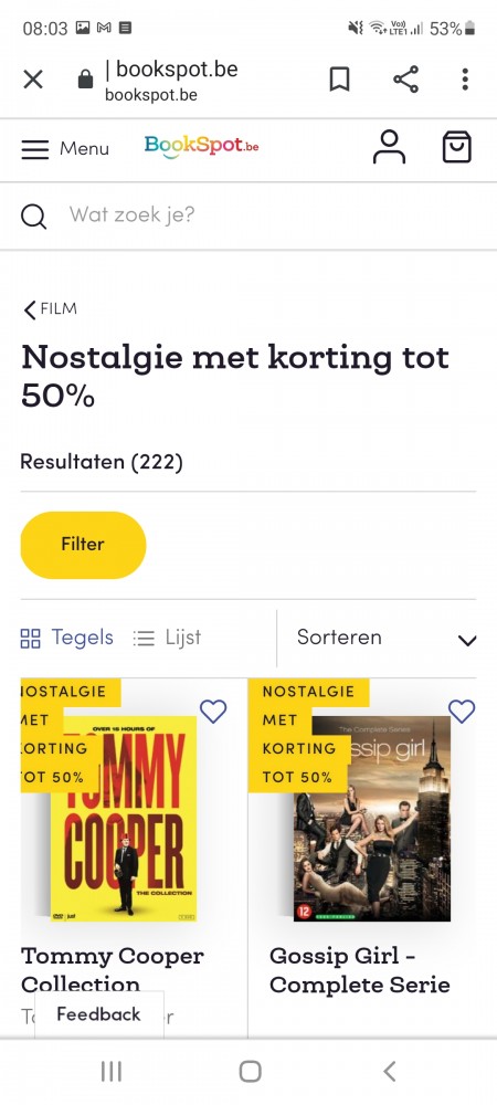 Bij bookspot.be nostalgie met korting tot 50%...