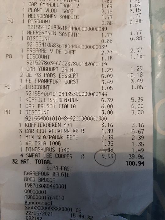 Vandaag naar Carrefour op B - park geweest ....