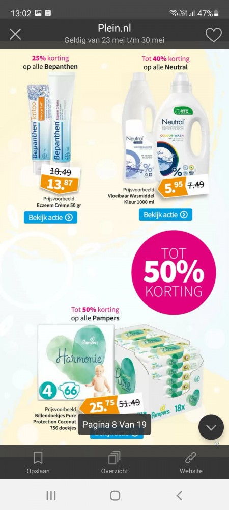Bij plein.nl nu tot 50% korting op pampers, t...
