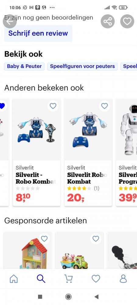 Bij bol.com silverlit robot nu voor 8 € inpla...