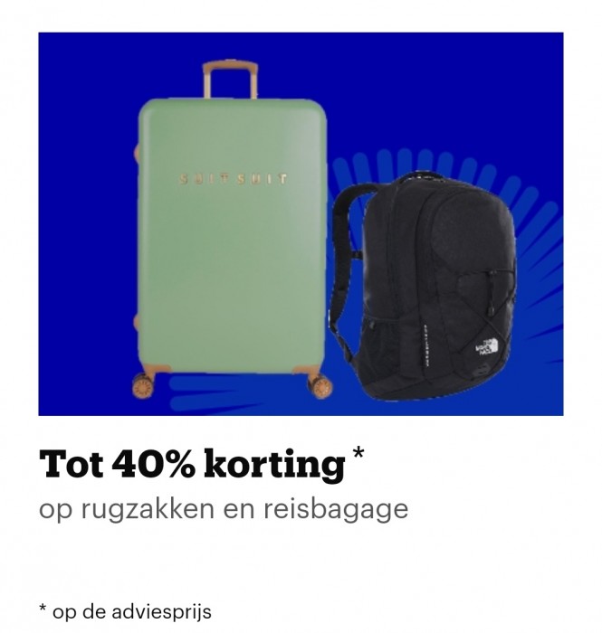 Tot 40% korting op selectie rugzakken, reista...