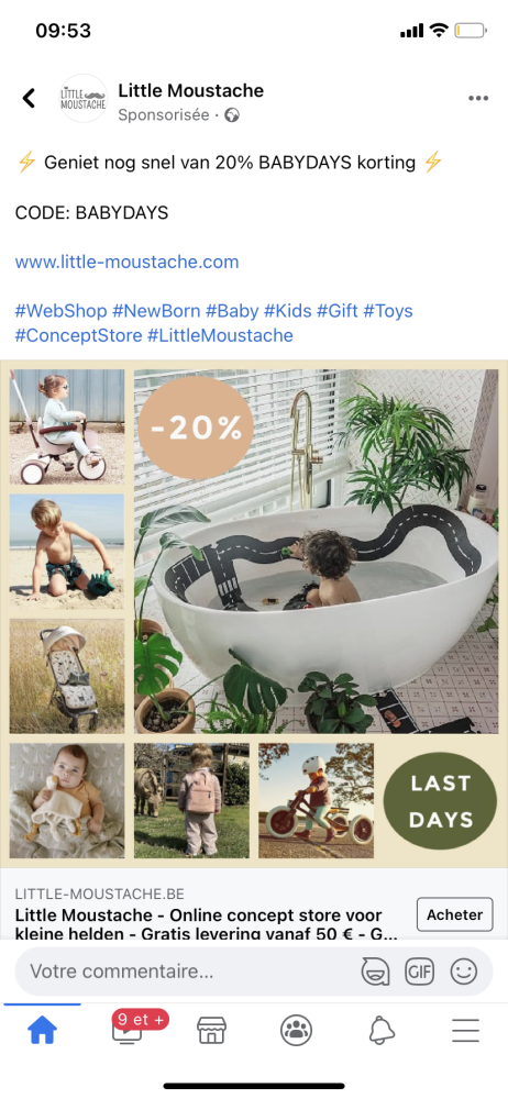 20% korting bij little moustache! Met code BA...