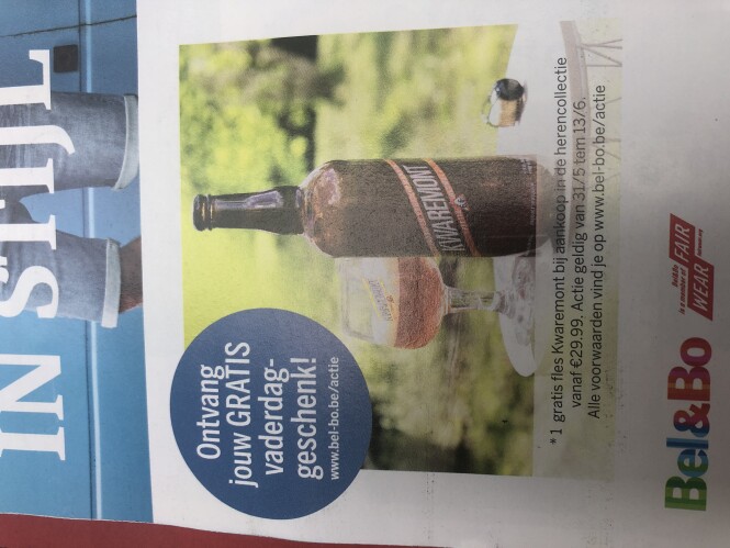 Gratis 1 fles Kwaremont bij aankoop van 29,99...