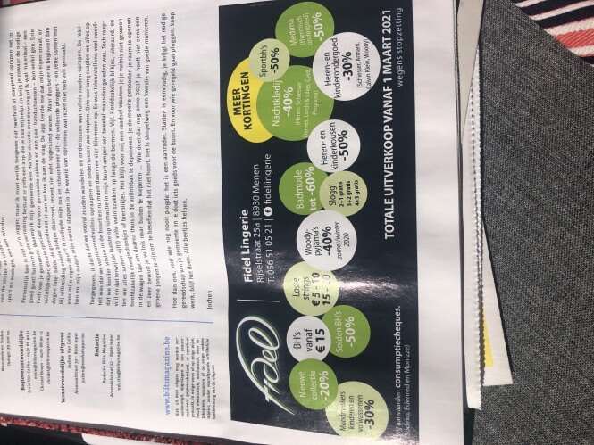 Totale uitverkoop bij Lingerie Fidel in Menen...