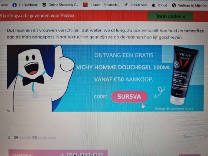 Bij pazzox.be krijg je nu gratis vichy homme...