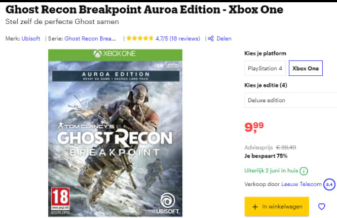 Bij Bol.com Xbox One game Tom Clancy's Ghost...