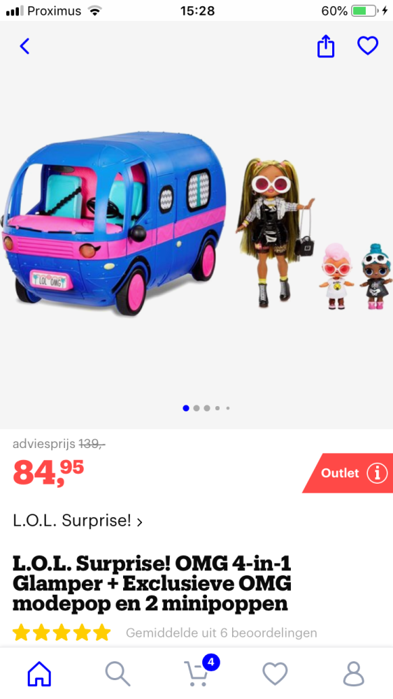 Bij Bol.com LOL Suprise OMG 4 in 1 glamper +...