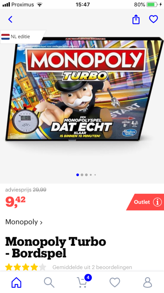 Bij Bol.com Monopoly Turbo Hollandse editie....
