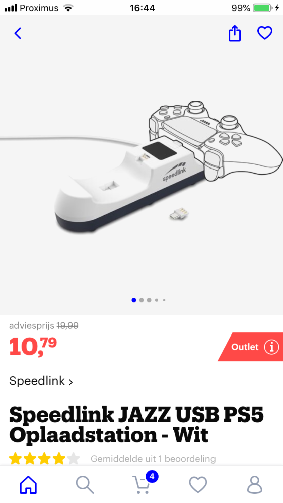 Bij Bol.com Speedlink Jazz USB PS5 oplaadsta...