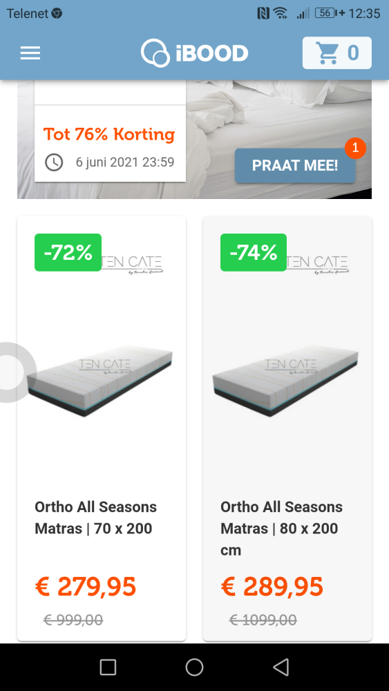 FLASHSALE: TEN CATE matrassen en toppers tot...