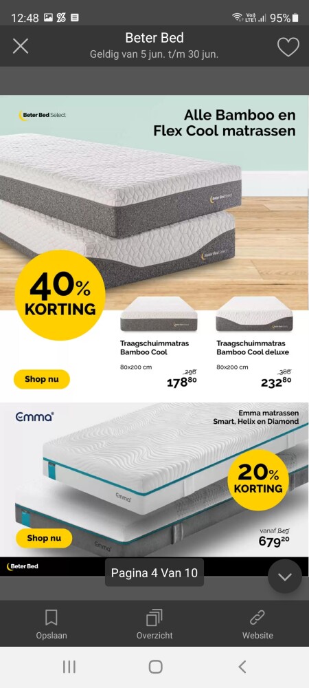 Bij beter bed nu heel wat kortingen. 40% kort...