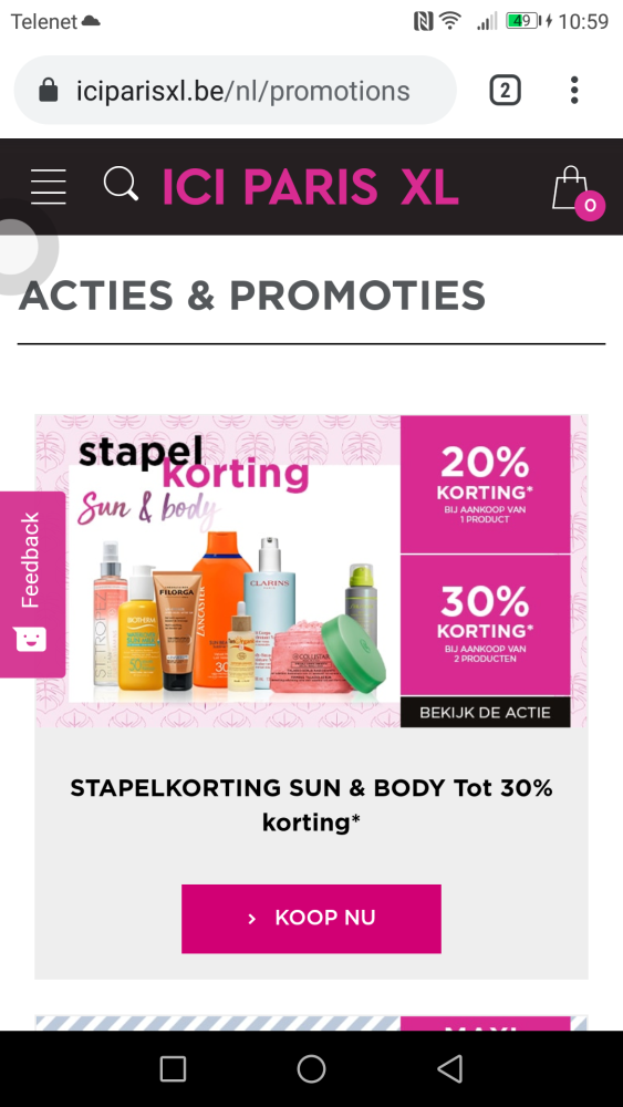 Geniet van stapelkorting op Sun & Body produ...