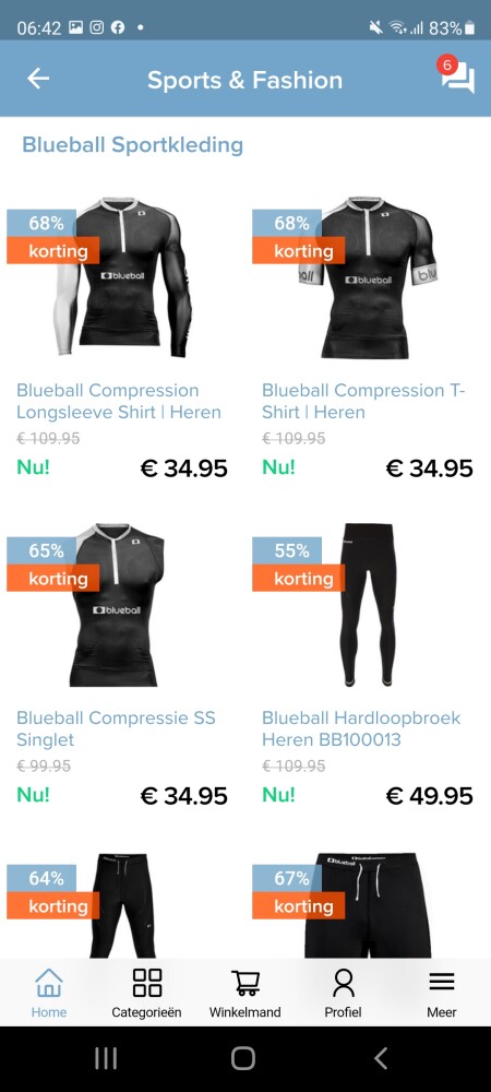 Mooie promo's op blueball sportkleding op ibo...