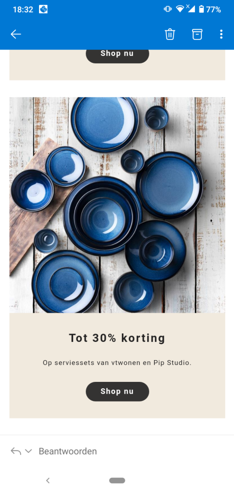 Bij fonq nu tot 30% korting op serviessets va...