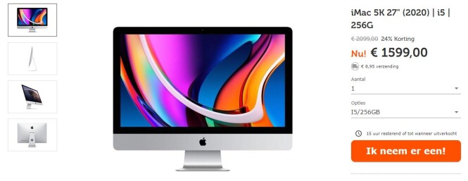Bij iBood is er vandaag korting op iMac toest...