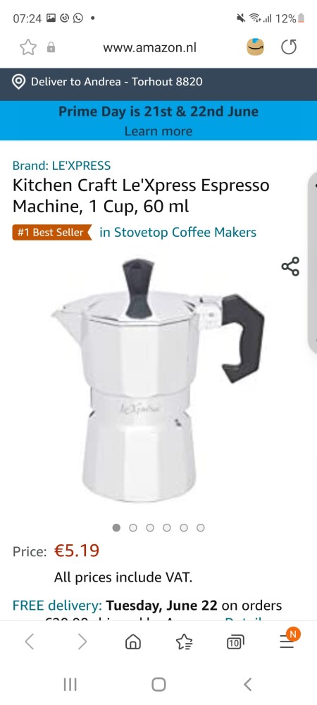 Espresso apparaat nu bij amazon.nl 5,19 Bij...