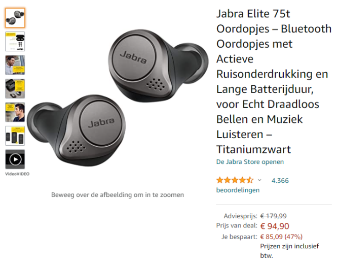 Grote prijsdaling op amazon.nl Jabra Elite 7...