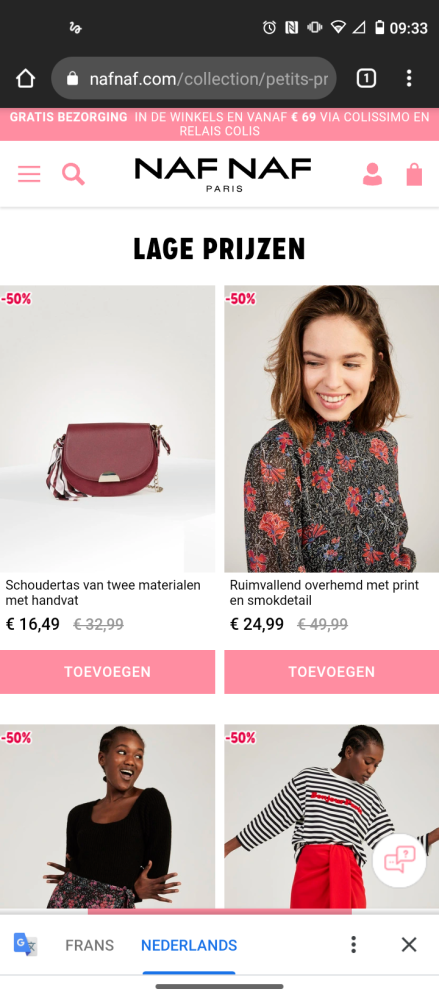 Naf naf: www.nafnaf.com: kleine prijsjes aan...