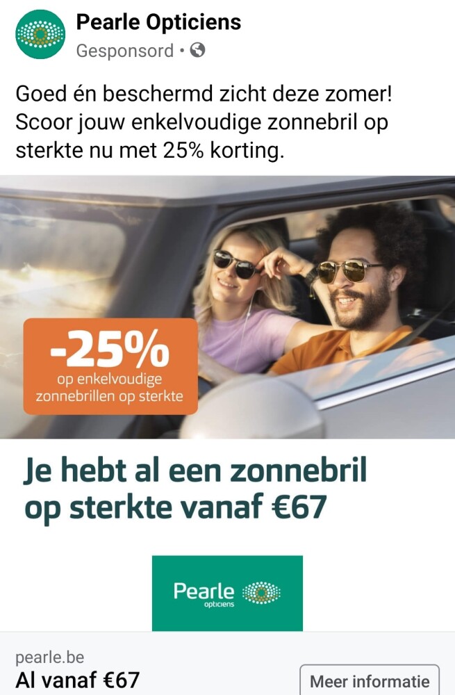 -25% op enkelvoudige zonnebrillen op sterkte...