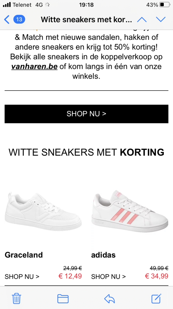 Zo veel witte sneakers met korting om uit te...