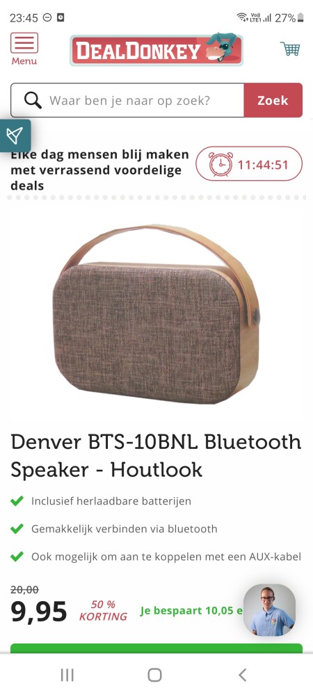 Bij dealdonkey.com Denver BTS-10BNL Bluetooth...