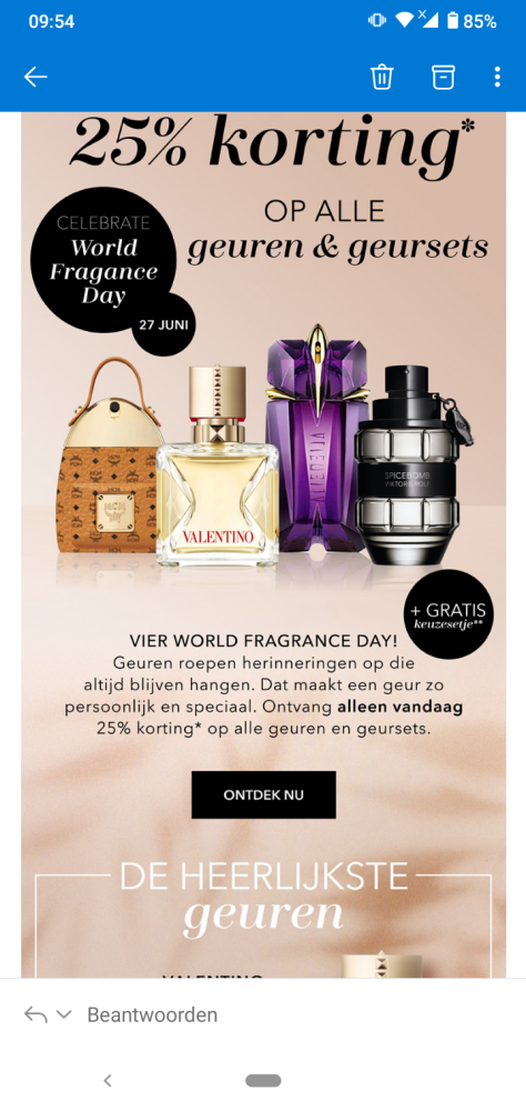 Bij Douglas is er enkel vandaag 25% korting o...