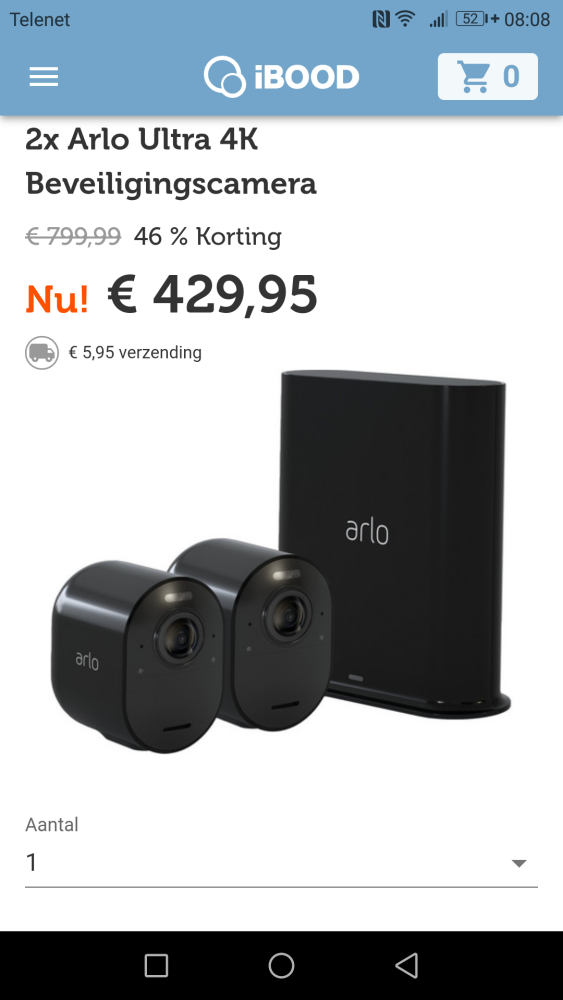 2x Arlo Ultra 4K Beveiligingscamera bij IBOOD...