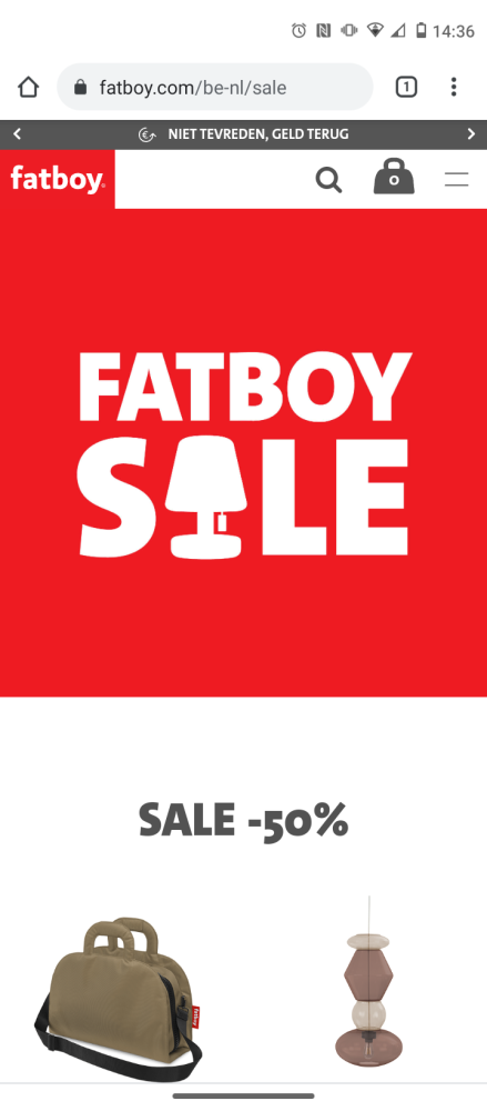 Fatboy sale www.fatboy.com tot 50% korting