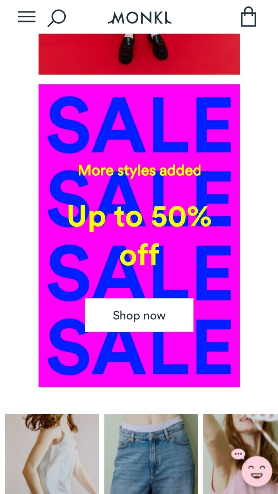 Nu bij Monki tot -50% sales