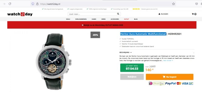 Voor de horlogeliefhebbers: Heritor Aura Auto...