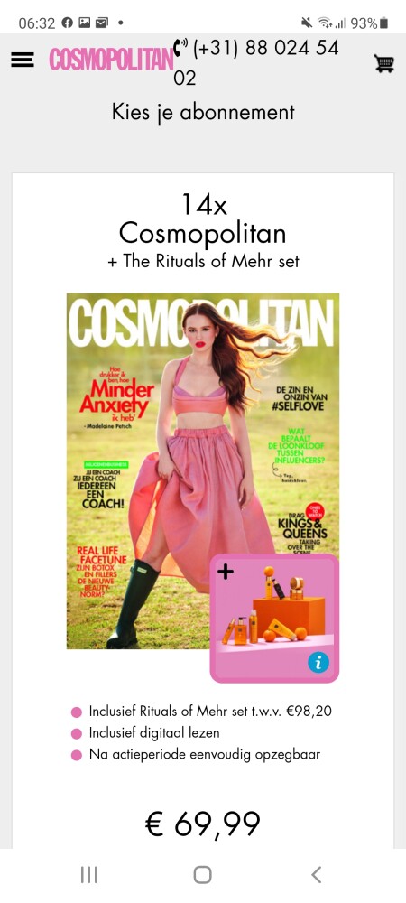 Rituals gratis bij aankopp van Cosmopolitan m...
