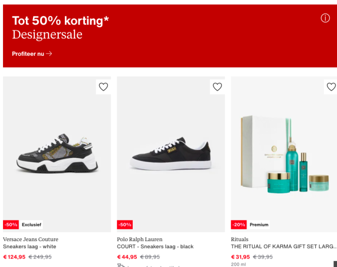 Designer sale bij Zalando, kortingen tot 50%,...