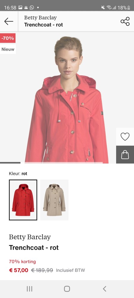 Betty Barclay trenchcoat -70% korting bij Za...