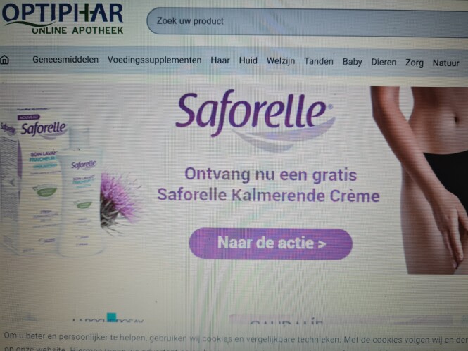 Bij optiphar.com krijg je een gratis Saforell...