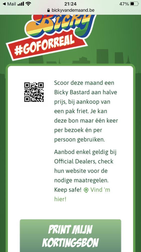 Print nu je kortingsbon en krijg je Bicky Bas...
