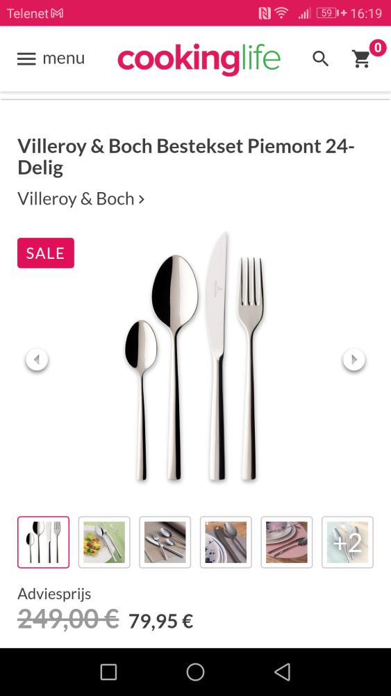 68% korting op bestekset van Villeroy Boch 24...