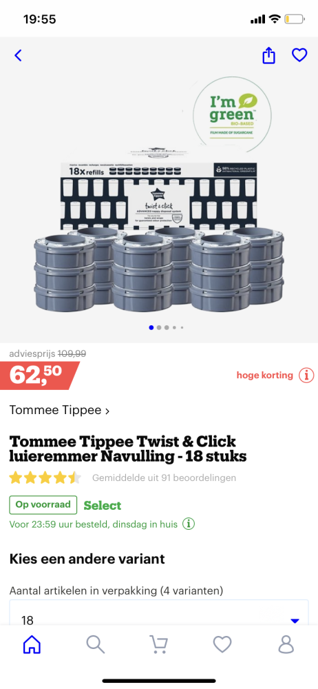 Navulling voor luieremmer tommee tippee scher...